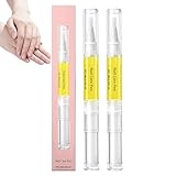 Nagelpflegestift, Nagelhautöl für Nägel mit natürlichen Inhaltsstoffen, Nagelhärter für beschädigte, schwache Nägel, tiefenwirksame Pflege der Nagelhaut, tragbare Bürste (2pcs)