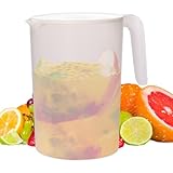 Eisteekrug, Eisteekrug, 2 l, mit Deckel – Haushaltswasserbehälter mit ergonomischem Griff für kalte Heißgetränke, transparente Karaffe mit Ausgießer