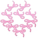 Vaguelly 10 Stück Teiliges Bestickte Bügelflicken Schleifenform Niedliche Rosa Aufnäher zum Aufbügeln Vielseitig für Jeans Jacken Hemden Hüte und Rucksäcke Modische DIY Applikationen für
