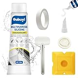 150ml Silikon Durchsichtig Wasserfest, Sanitärsilikon Transparent, Gubuyi Silikon zum Abdichten Fugen Versiegelung, Anti Schimmel für Küche, Bad, Innen- und Außenbereich-150ml