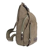 WOFASHPURET Herren Outdoor Canvas Sling Bag Multifunktionale Umhängetasche Für Sport Und Freizeit Große Brusttasche Army Ideal Für Reisen Und Alltag