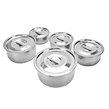 Jiawu Minimalistisches Kochtopf-Set aus Edelstahl, Langlebig und Leicht zu Reinigen für Kulinarische Profis, 5 Töpfe, 5 Deckel