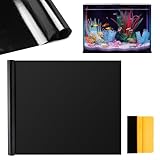 ZMDMAH Statisch Haftender Aquariumhintergrund, 40 x 200 CM Aquarium Folie Rückwand, PVC Aquarium-Aufkleber-Hintergrund Aquarium Rückwandfolie Selbstklebend Schwarzer Hintergrund für Aquarien Terrarium