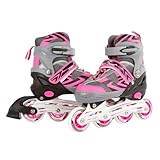 Kids Globe Street Rider Inlineskates (Inliner) rosa/grau, verstellbar von Größe 37-40, abec7 Alurahmen – 720236