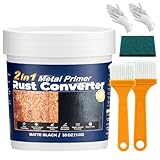 1kg Schwarz Rostumwandler & Grundierung - Wasserbasiert, Ohne Schleifen, Klassischer Rostschutz, Für Auto, Marine & Metall