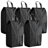 Schuhtasche 5er Set,Schuhbeutel Reise,Wasserabweisend Staubdicht Schmutzabweisender Geruchsdichte Schuhtasche,Reise-Zubehör,Trennung Von Schuhen Kleidung Reisezubehör Schwarz