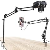 Overhead Kamera Stativ [40 cm erhöhen]-Professioneller Kamera Ständer Flexibel Gelenkarm Tisch Halterung mit 3/8''Gewinde und 3/8''auf 1/4''Schrauben Adapter für Telefon-Videoaufzeichnung Live-Stream