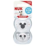 NUK Disney Baby Dummies,6-18 Months, Silicone Soothers, BPA Free, Mickey & Minnie Mouse, 2 Count