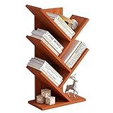IROEJT Schreibtischregal in Baumform, Aufbewahrungsschrank für Bücher, Zeitschriften, CDs, Holzmaserung，Brown