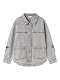 Name it kids Mädchen Nkfgloria DNM Emb Jacket 7511-Za T, Light Grey Denim, Numeric_122
