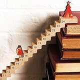 Kletternder Weihnachtsmann Adventskalender 2024 | Treppen Weihnachts Adventskalender aus | 24-Tage Weihnachts Countdown Kalender Schreibtisch Deko | Reisender Weihnachtsmann Weihnachts Deko