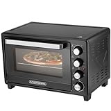 Steinborg® 35 Liter Mini Backofen mit Umluft & Drehspieß Krümelblech Ober- und Unterhitze 1.600 Watt Miniofen mit Timer kleiner Backofen freistehend stufenlose Temperaturregelung bis 230°C