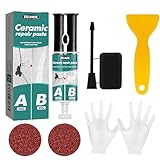 Cheerix 50g Porzellankleber, Keramikkleber Extra Stark Wasserfest, Sekundenkleber für Keramik & Porzellan, Fliesenkleber Fertig für Beton, Waschbecken, Wand&Bodenfließen, Sprüngen und Löchern