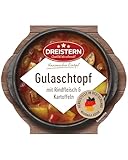 DREISTERN Gulaschtopf 400g I Mit Rindfleisch & Gemüse I Herzhaftes Fertiggericht in Mikrowellenschale I Lange Haltbarkeit dank natürlicher Konservierung I Hausmacher Qualität