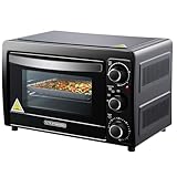 Mini Backofen 15 Liter | Pizzaofen | Minibackofen | 60 min Timer | 100°-230°C | 1200 Watt | Backofen | Krümelblech | Mini Oven | Camping Ofen | Kleiner Backofen | Energiesparend