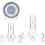 YQQYG Tellerständer Acryl 2 Stück, Klar Platten Ständer, Tellerhalter-Ständer für Teller, Fotoalben, Gemälde (16 cm, 11 cm)