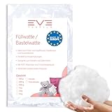 EVE Textile® Premium Füllwatte; 1kg Flauschiges Füllmaterial Kissenfüllung für Kissen, Stofftiere & Basteln; Hochwertiges Stopfmaterial 100% Polyester; Waschbar bis 95°C (Füllwatte, 1000 Gramm)