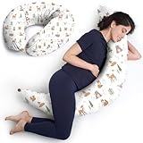 Niimo XXL Schwangerschaftskissen & Stillkissen - Seitenschläferkissen mit Bezug aus 100% Baumwolle, Waschbares Komfortkissen Erwachsene, Lagerungskissen Erwachsene, Stillkissen XXL (200 cm x 70 cm)