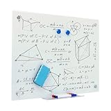 Spacetronik Glas-Magnettafel 60x45 cm Whiteboard Magnetisch Rahmenlos, Beschreibbar & Trocken Abwischbar, inkl. Magnete, Marker & Schwamm, ideal für Büro, Schule & Zuhause