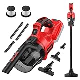 LDHTHOPI Akku Staubsauger für Makita 18V,20000 Pa Starke Saugleistung,Leichter Staubsauger mit HEPA-Filter,5 in 1 Handstaubsauger mit LED-Licht Für Teppich,Hartboden,Möbel,Auto (Ohne Akku) Rot