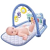 linlinfa Baby Spieldecke Baby Gymnastik Spielmatte Mit Licht Und Musikanhänger, Baby Aktivitäts Fitnessmatte Babyspielzeug Für 3-6-12 Monate Baby72 X 49 X 40 cm