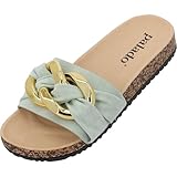 Palado Pantoletten Damen Geofo - elegante Sandalen - Hausschuhe im zeitlosem Design - modische Sommerschuhe Mint UK6 - EU39