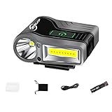 Acemall Wasserdicht LED Clip On Cap Leicht, Wiederaufladbar Stirnlampe mit Sensorsteuerung, Leichtgewichts Kopflampe zum Angeln, Laufen, Camping, Lesen, Hundegehen, Handarbeit