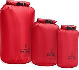 Miloll 3 Stück Dry Bag Tasche,5L/10L / 20L, wasserdichter Beutel Rucksack wasserdichte Aufbewahrungsbeutel, Trockentaschen für Kajakfahren, perfekt für Wassersport, Angeln, Campen, Surfen (Rot)