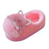 Generisch Kinder Kinder Mädchen Mode Schuhe Plüsch Schuhe Indoor Hause warme und süße Baumwolle Hausschuhe Lernkugel (Pink, 36 Big Kids)