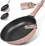 TRAUMLEBEN NEU Bratpfanne 24 cm mit abnehmbarem Griff, Antihaftbeschichtung, PFOA frei, für Induktion geeignet | backofenfest | Pfanne beschichtet Brat- & Universalpfannen
