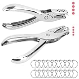 NIUQIGE Lochzange für Papier, 2 Stück mit Lochdurchmesser von 3mm und 6mm. Einzelne Lochstanzer für Prüfplaketten, Eintrittskarten, Scrapbooking, Grußkarten, Visitenkarten, Metalllocher, Papierstanzer