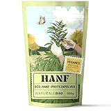 NaturaleBio Hanfproteinpulver Bio 500g. Veganes Proteinpulver. Glutenfrei, ohne Zucker, Keto und Vegan Protein. Hergestellt aus zertifizierten biologischen Hanfsamen. Bio Hanfprotein.