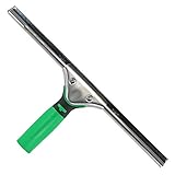 Unger ErgoTec 79001 Fensterabzieher, 45 cm, Gummi-Abziehklinge, Edelstahlkanal & Gummigriff – Fensterreinigungsausrüstung