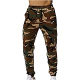 Generisch 2025 Herren Cargohose Baumwolle Baggy Chino Hosen Freizeit Outdoorhose Arbeitshose Trouser Pants Cargo Army Taktische Hose Taschen Ripstop Hose Outdoor Military Wandern Pants
