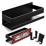 LIEBHEIM Duschablage Duschkorb Badregal ohne Bohren - Montage mit Industrie Klebeband oder Kraftkleber - Badablage - Edelstahl S304 schwarz