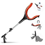 DEMMAC Greifzange - [82 cm] Praktische Senioren Hilfsmittel - Faltbare Müllzange Müllgreifer - Anti-Rutsch-Kiefer - Greifarm aus Aluminium - Magnetspitze & Schuhlöffel