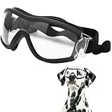 Esshogo Hundebrille Sonnenbrille, Große Hunde Hundeschutzbrille, UV-Schutzbrille, Einstellbar Hunde Sonnenbrille, Hundebrille für mittelgroße und kleine, Motorradbrille transparente Einstellbar