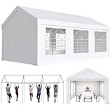 JUMMICO Pavillon Partyzelt 3x6 Wasserdicht Stabil Gartenzelt UV Schutz 50+ Zelt 170g PE Plane Festzelt Bierzelt Gartenpavillon für Garten, Party, Festival, Hochzeit, weiß