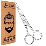 OCBA Bartschere professionelle Schnurrbartschere Ohren- und Nasenhaarschneideschere aus Edelstahl sichere Verwendung für Augenbrauen (Silver)