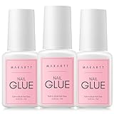Makartt Nagelkleber für Kunstnägel - 3 Stück Nagelkleber Für Tips mit Pinsel Extra Stark und Schnelltrocknend Nail Glue Nagel Kleber Für Tips Professionelle, Perfekt Nail Art Design