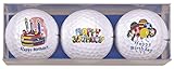 Zum Geburtstag - Golf-Geschenkset ' HAPPY BIRTHDAY ' bestehend aus 3 bedruckten Golfbällen - ein tolles Geschenk / Geburtstagssgeschenkfür jeden Golfer