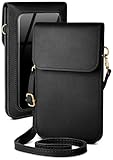 moex Handytasche zum Umhängen für LG G8X ThinQ – Kleine Handtasche mit Handyfach und Sichtfenster, 2 zusätzliche Fächer - Handy Umhängetasche Damen, Onyxschwarz