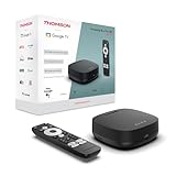 Thomson Streaming Box Plus 270, Google TV 4K, Sprachsteuerung ohne Hände mit integriertem Lautsprecher, 4K UHD, Dolby Vision, Dolby Atmos, Smart Hub, WiFi-6, Googlecast
