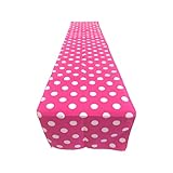 ArtOFabric Dekorativer Tischläufer aus Baumwolle, mit weißen Punkten, Fuchsia-Druck, 30,5 x 178 cm