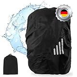 ECENCE Regenschutz Rucksack Schwarz Regenbezug Rucksack 15-35L Regenhülle Schutzhülle für Schulranzen, Wasserdichter Rucksack-Überzug mit Aufbewahrungsbeutel