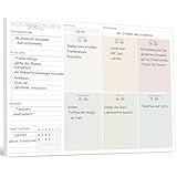 BIROYAL Wochenplaner Block A4 ohne festes Datum (50 Seiten), Schreibtischunterlage mit ToDo Liste, Wochenkalender Wochen Planer mit Wochenübersicht&Habit-Tracker für Termine, Aufgaben& Notizen