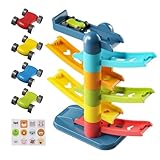 Rennstrecke für Kleinkinder,Fahrzeug Spielzeug Set - Interaktive Rampen Spielwelt zur Motorik Förderung für Kinder ab 3 Jahren