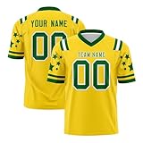 Personalized Printed Team Name Number Logo American-Football-Trikot Custom Football Jersey Individuelle Fußballtrikots Men Women Sports Uniform Schnelltrocknend Atmungsaktiv T-Shirt,Green