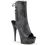 WERYHKBMDF Damen Stilettos Offene Spitze Sandalen Plateau Stiefeletten Ladies Boots Lackleder Fischmaul Seitlicher Reißverschluss Schuhe Geeignet für Bühnenauftritte,A,43