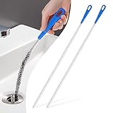 Redamancy 2 PCS Abflussbürste, 60cm Abflussreiniger Bürste, Reinigungsbürsten für Abwasserkanäle, Abflussreiniger Sticks, Abflussreiniger Haare für Kanalisation,Küche,Waschbecken,Badewanne